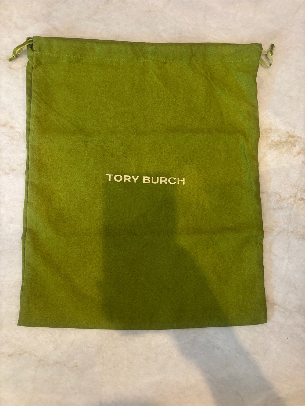 Tory Burch 12x15 Olive Green Drawstring Dust Pouch
